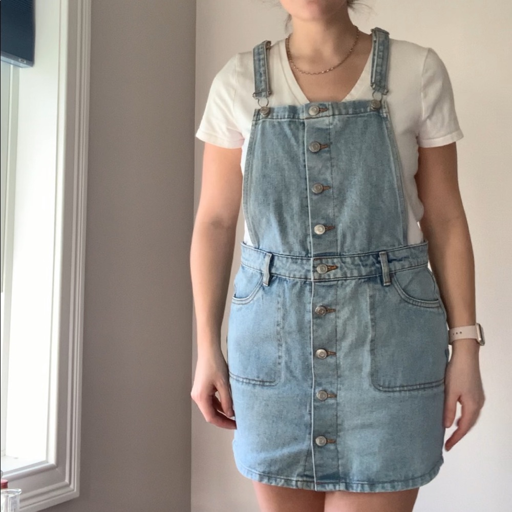 Jean button up overall dress